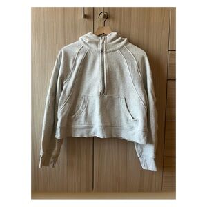 Lululemon M/L oversized half zip scuba hoodie light gray